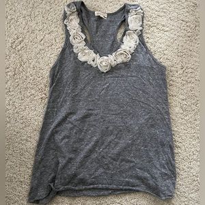 Silence + noise tank racerback rose rosette appliqué urban outfitters large